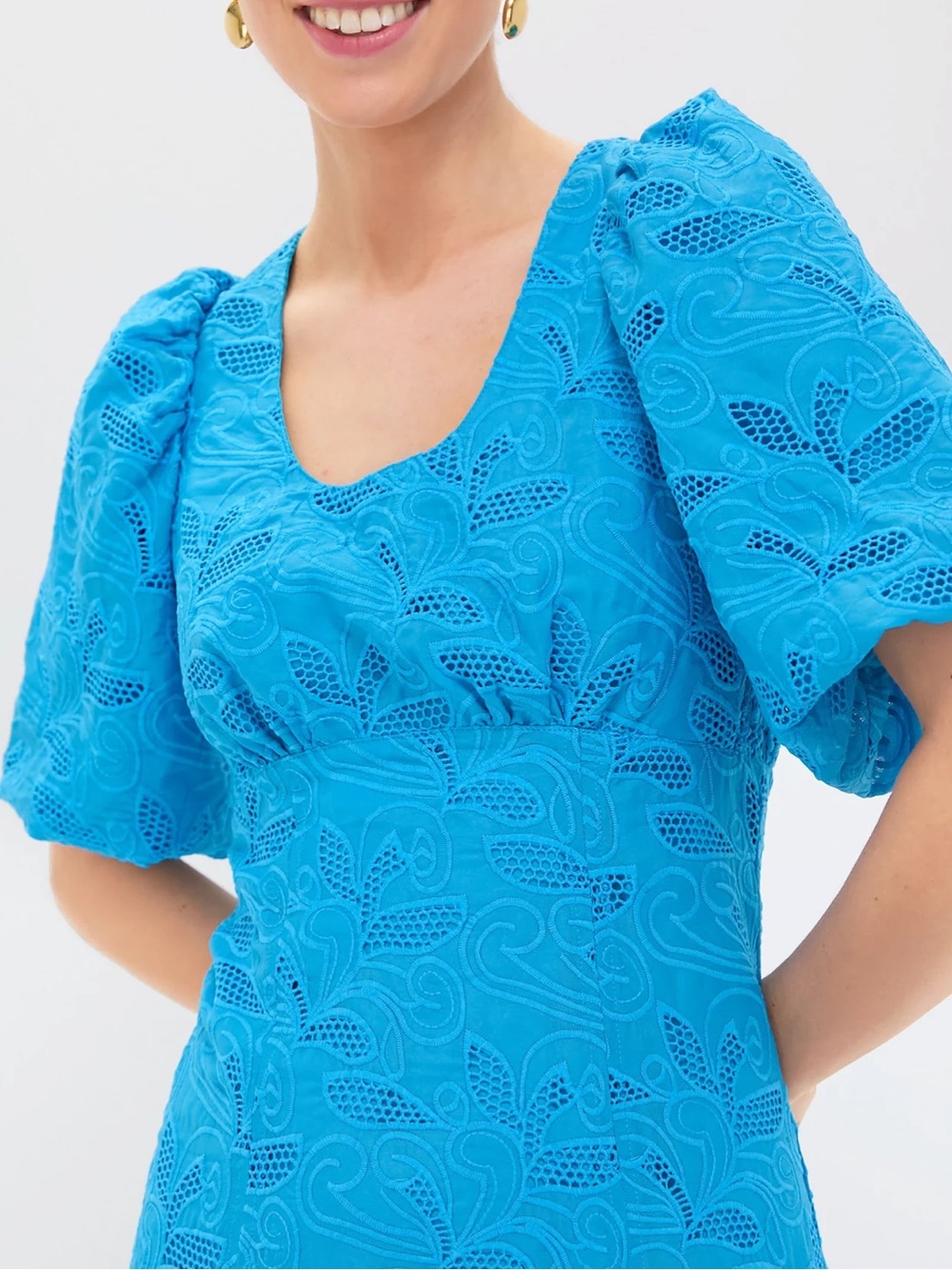 Tuckernuck HYACINTH HOUSE Azure Eyelet Ainsley Midi Dress Size L - Picture 5 of 13